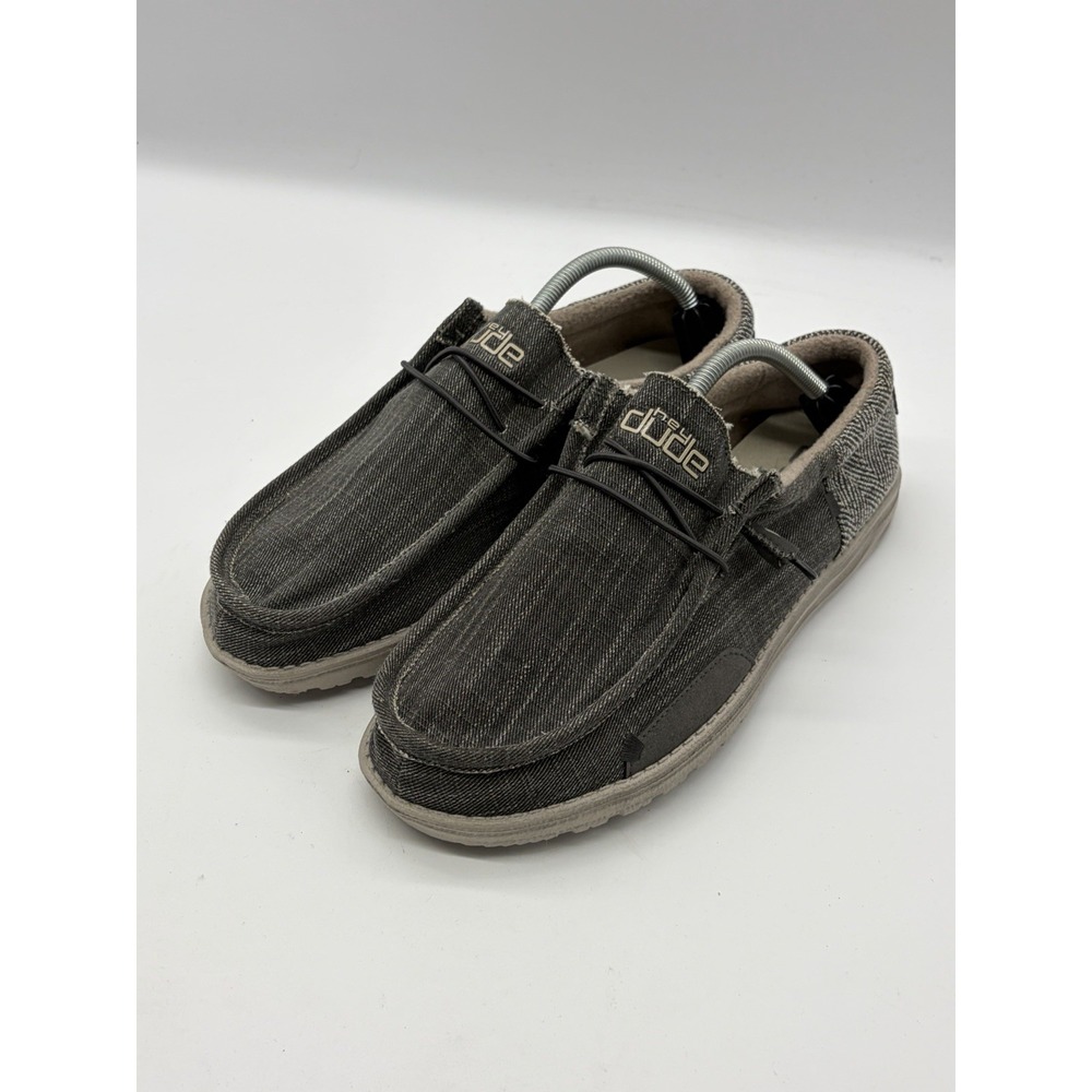 Hey Dude Wally Herringbone Bruno Gray Slip-On Casual Comfort Shoes Men's Size 11